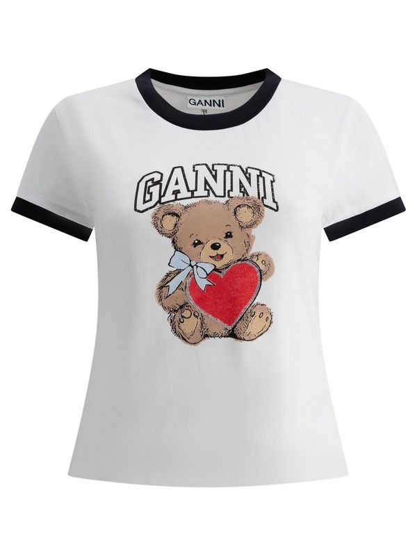 Bear Printing Short Sleeve Ringer T-Shirt