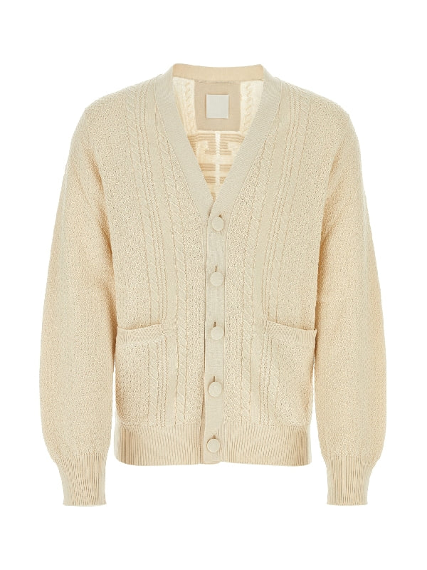 4g Logo Jacquard Cotton Cardigan