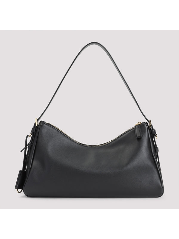 Aimee Triangle Logo Leather Shoulder Bag