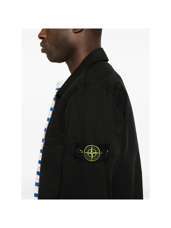 Wappen Patch Zip-up Shirt Jacket
