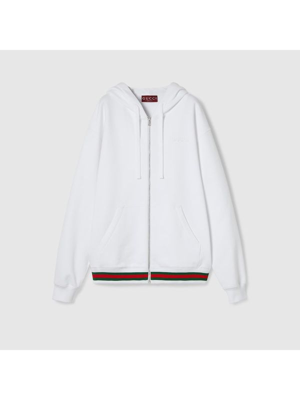 Web Ornament Cotton Hoodie Zip-up