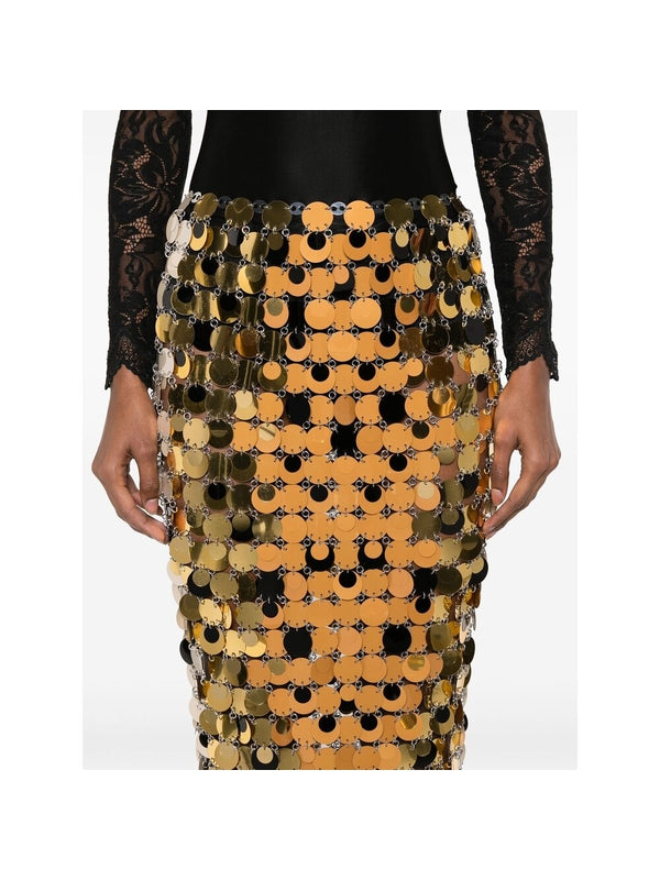 Disc Detail Midi Skirt