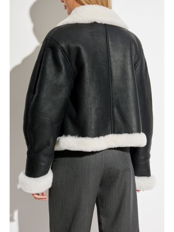 Shearling Leather Short Jacket