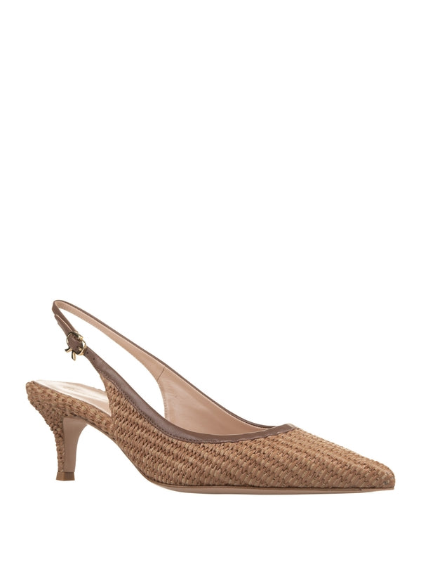 Woven Raffia Slingback Heel