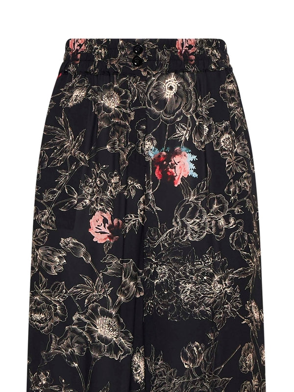 Flower Pattern Wide Pants