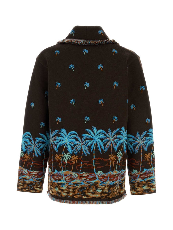 Hawaiian Double Jacquard Fringe Cardigan