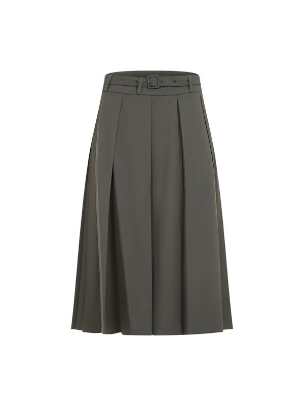 PATOU - Pleats Belt Wool Blend Skirt - Jente