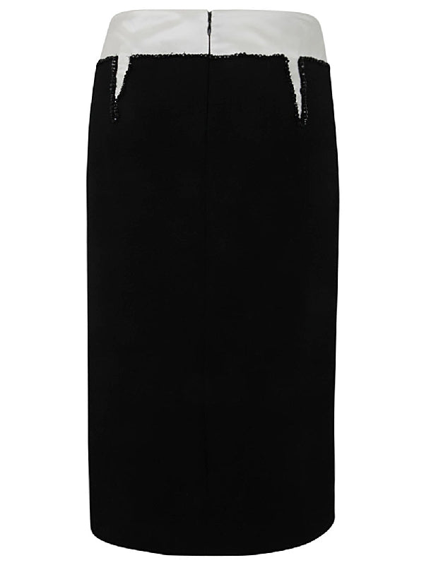 Layer Wool Pencil Skirt