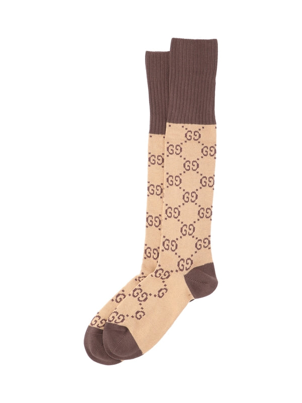 Gg Pattern Cotton Blend Socks - Jente