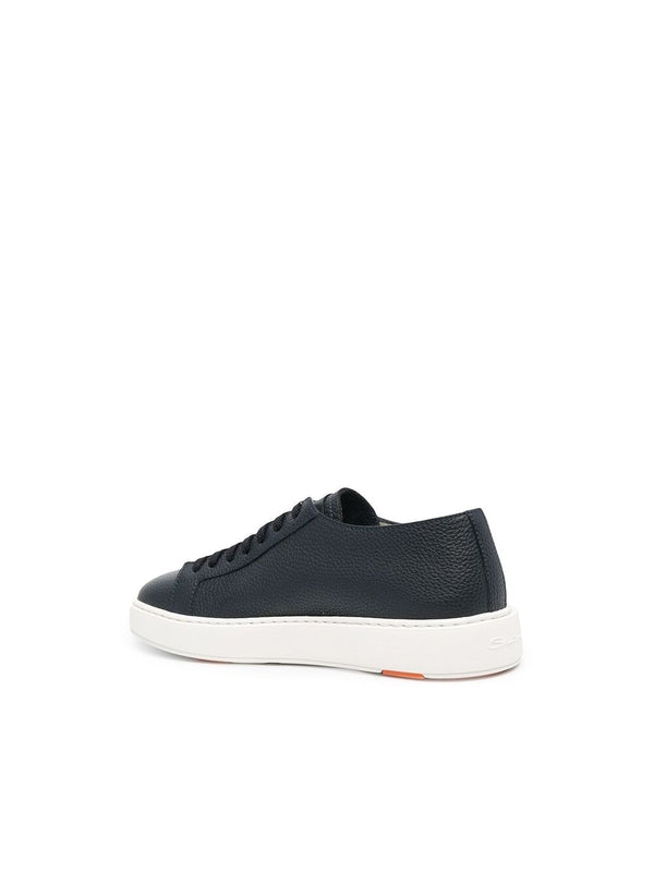 Pebble Leather Lace-Up Sneakers