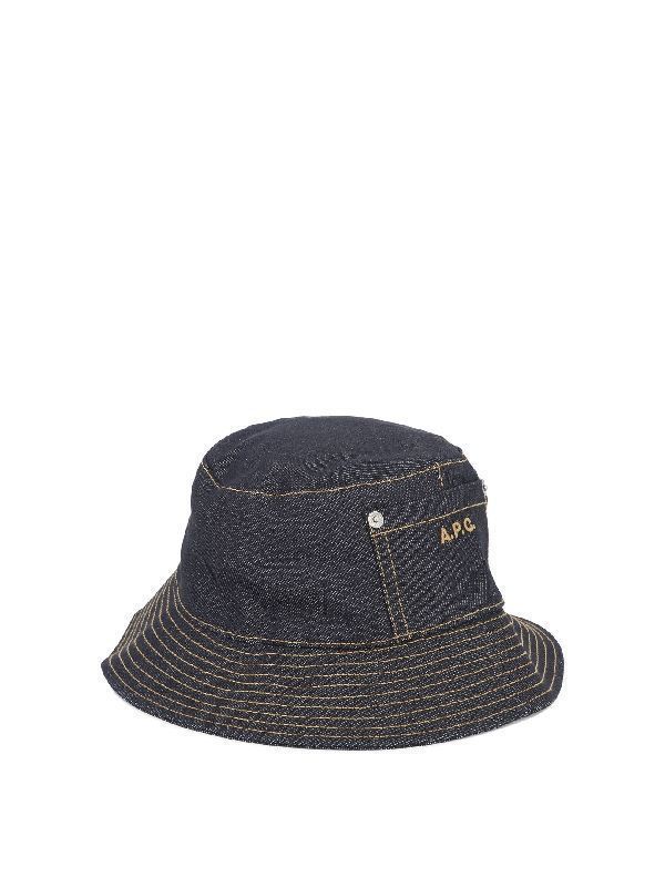 Thais Logo Embroidered Denim Bucket Hat