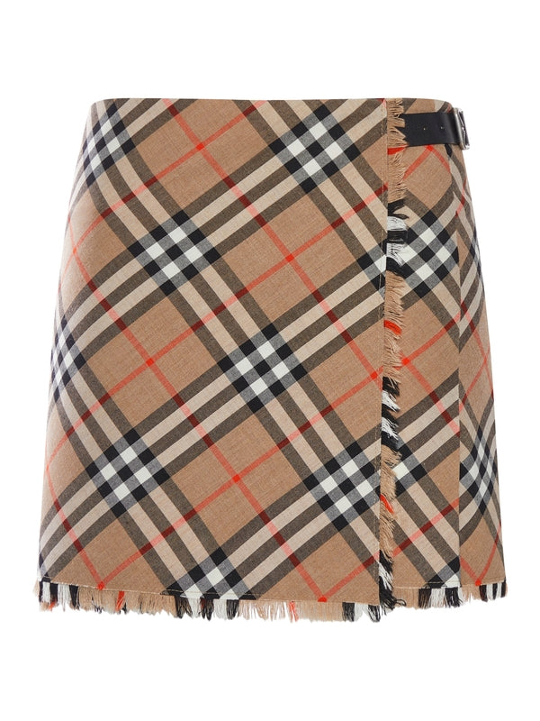 Vintage Check Pattern Wool
  Blend Mini Skirt