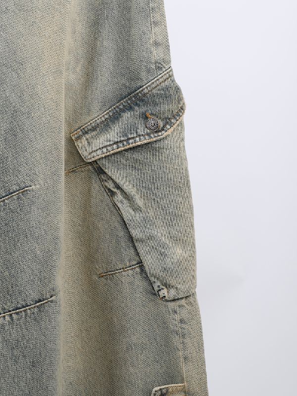 Wide Cargo Denim Pants