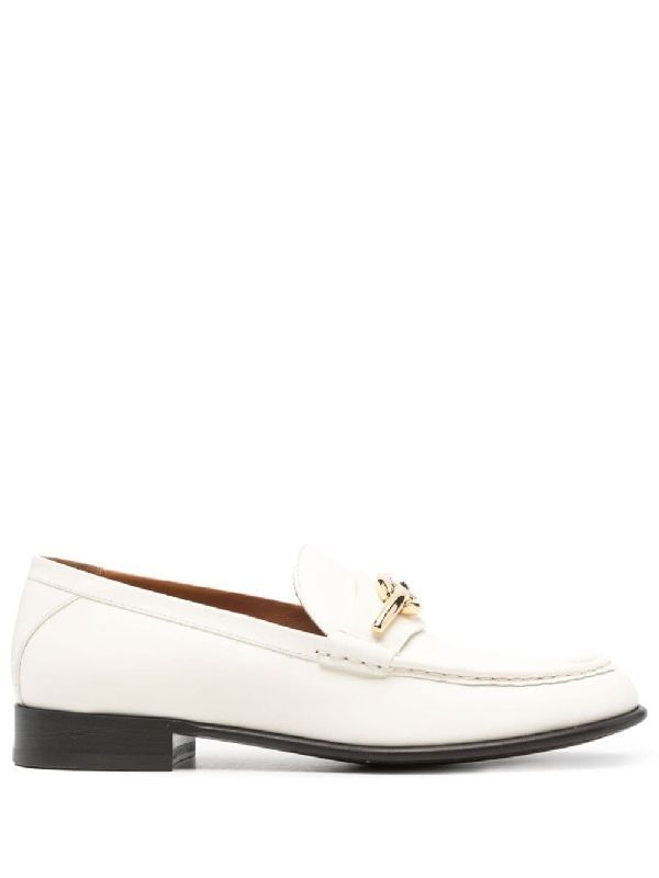 V Logo Leather Loafer