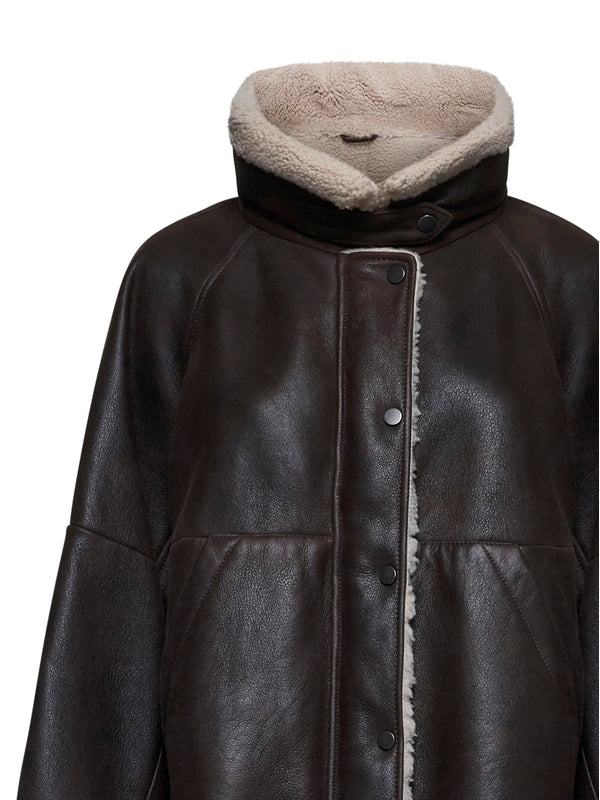 Brown Leather Shearling Jacket