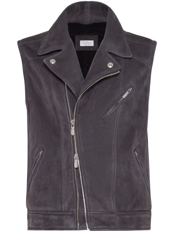 Shearling Biker Vest