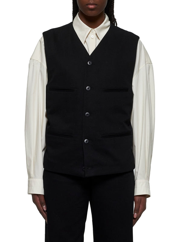 Black Cotton Vest