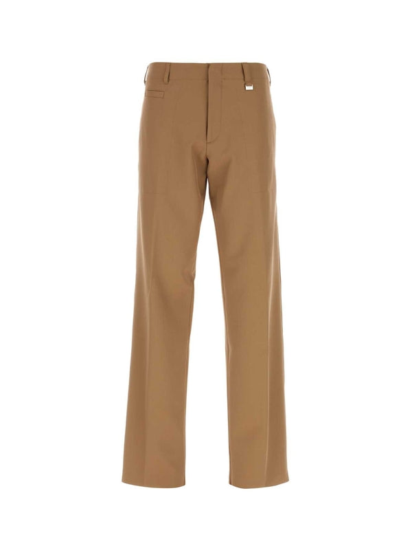 Straight Wool Blend Pants
