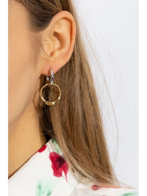 Asymmetric Fingering Hoop
  Earrings