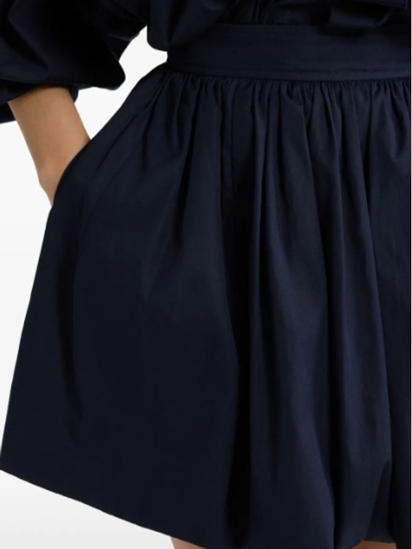 Bubble Poplin Cotton Mini Skirt