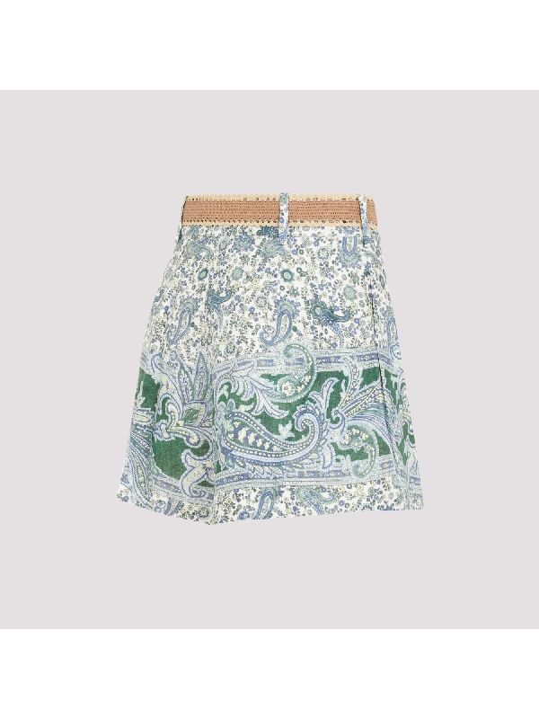 Allover Printing Linen Shorts