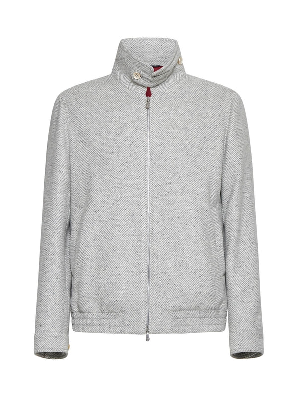 Wool Blend Zip-Up Jacket