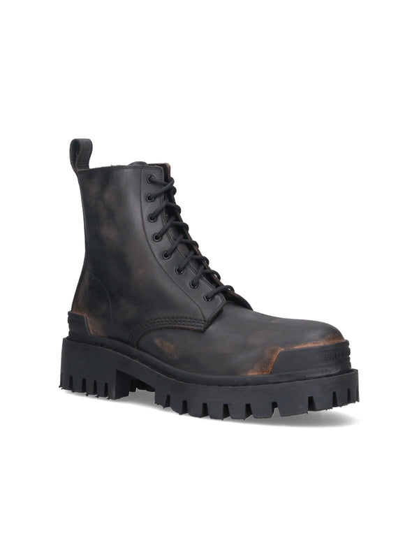 Strike Vintage Leather Lace-Up Boots