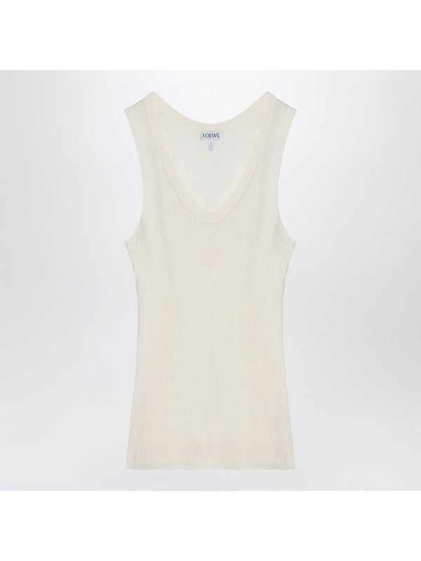 Anagram Logo Silk Sleeveless Top