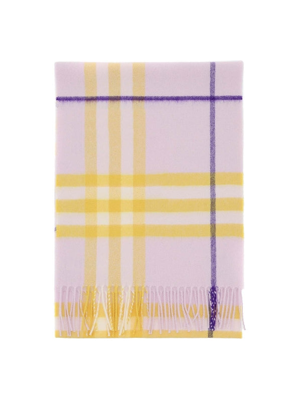 Check Cashmere Fringe Scarf - Jente