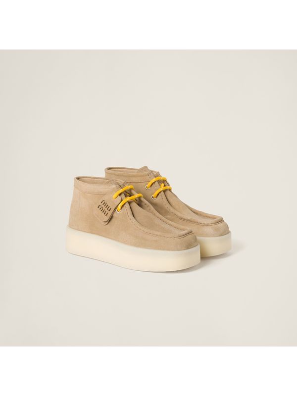 Delave Logo Detail Lace-Up Suede Boots