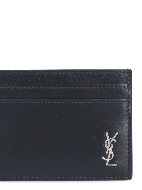 Cassandra Monogram Leather Card Wallet
