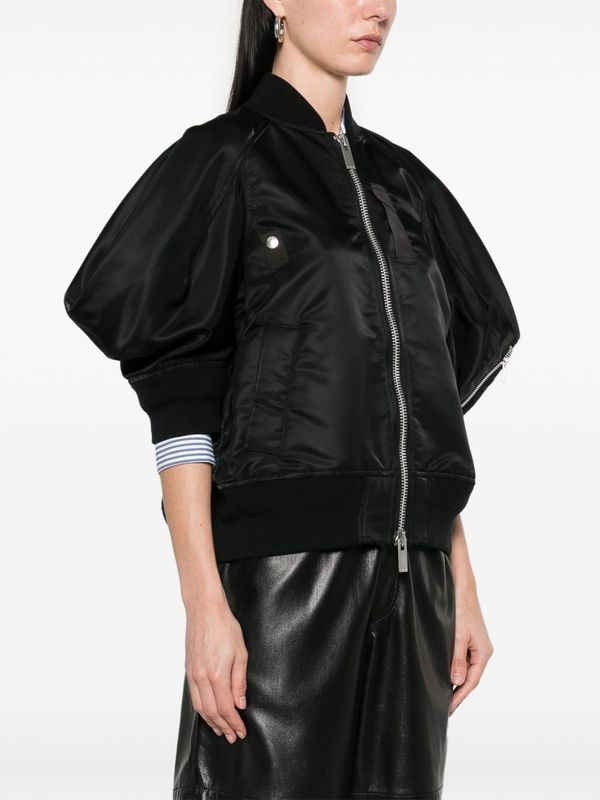 Balloon Sleeve Bomber Jacket