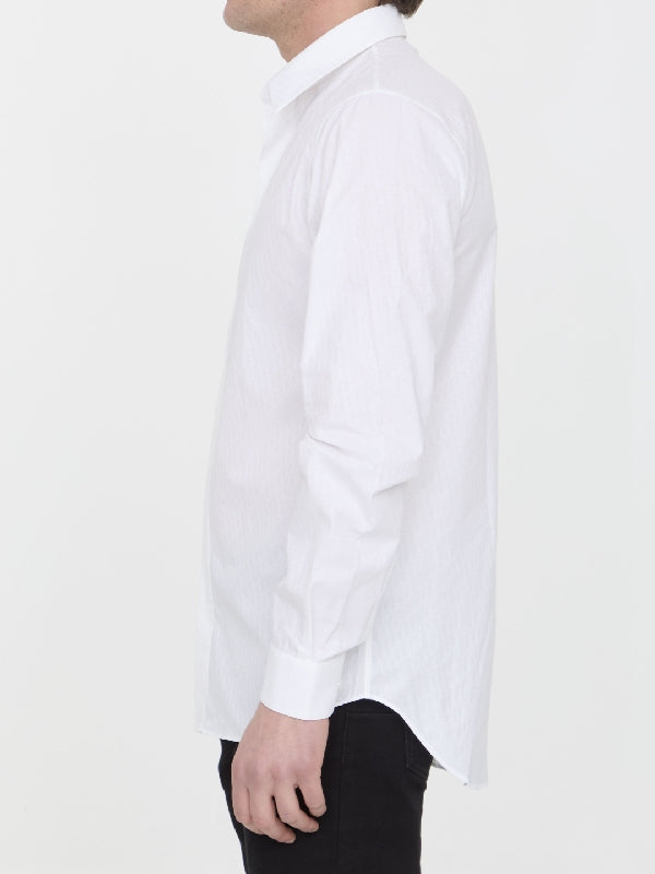 White Oblique Cotton Shirt