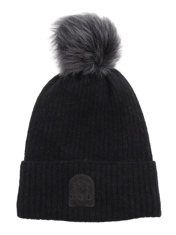 Logo Patch Pom-Pom Wool Alpaca Beanie