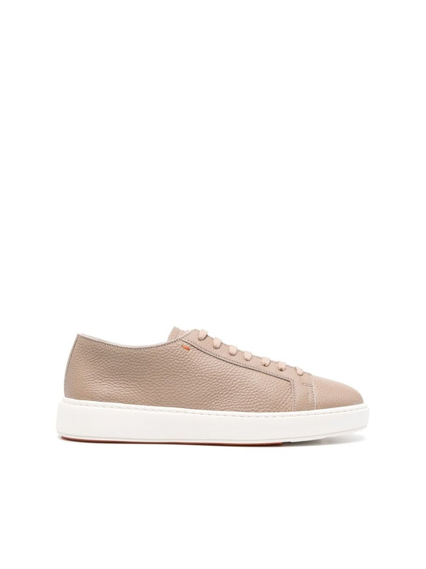 Pebble Leather Low-Top Sneakers