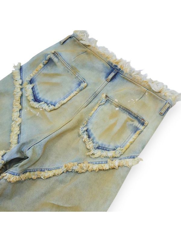 Argyle Dirty Detail Denim Pants