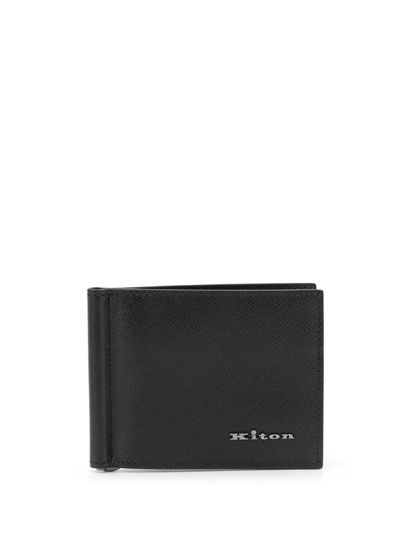 Logo Leather Money Clip Wallet