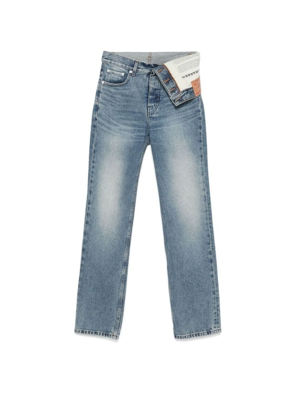 Asymmetric Detail Slim Fit Denim Pants