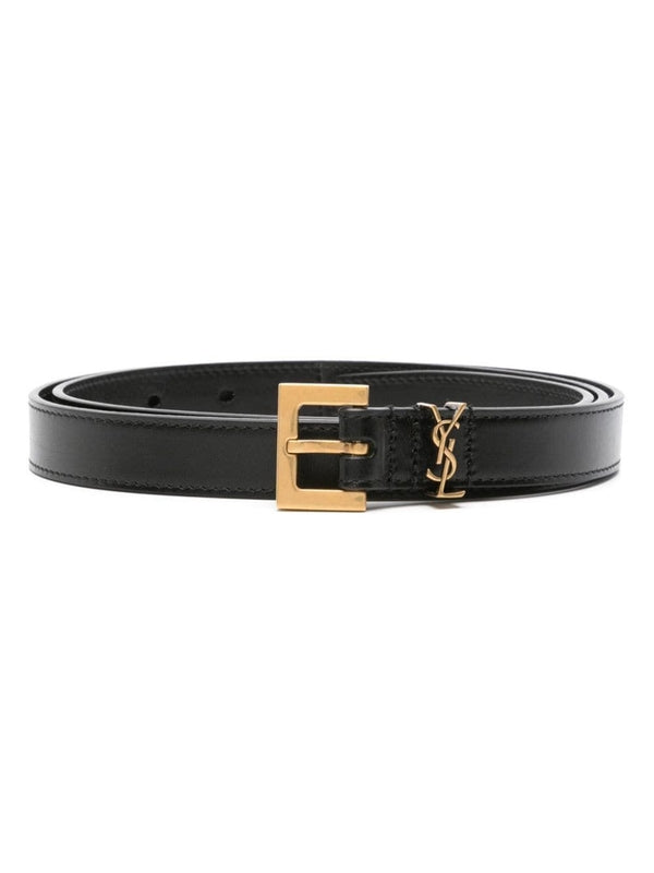 Cassandra Monogram Leather Belt