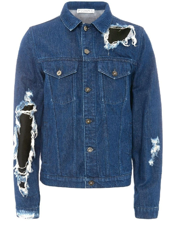 Distressed denim jacket