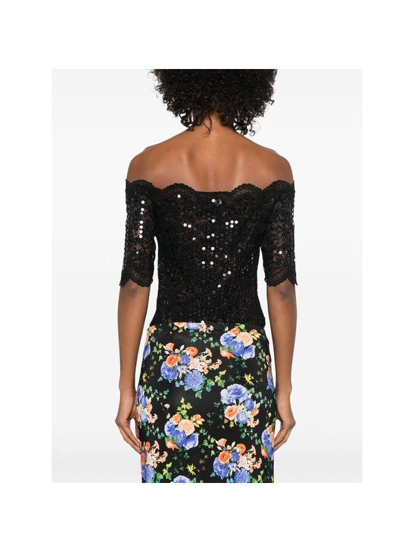 All-Over Sequin Off-Shoulder
  Blouse