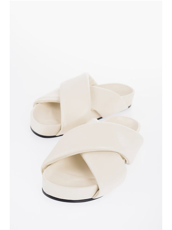 White Cross Sandals