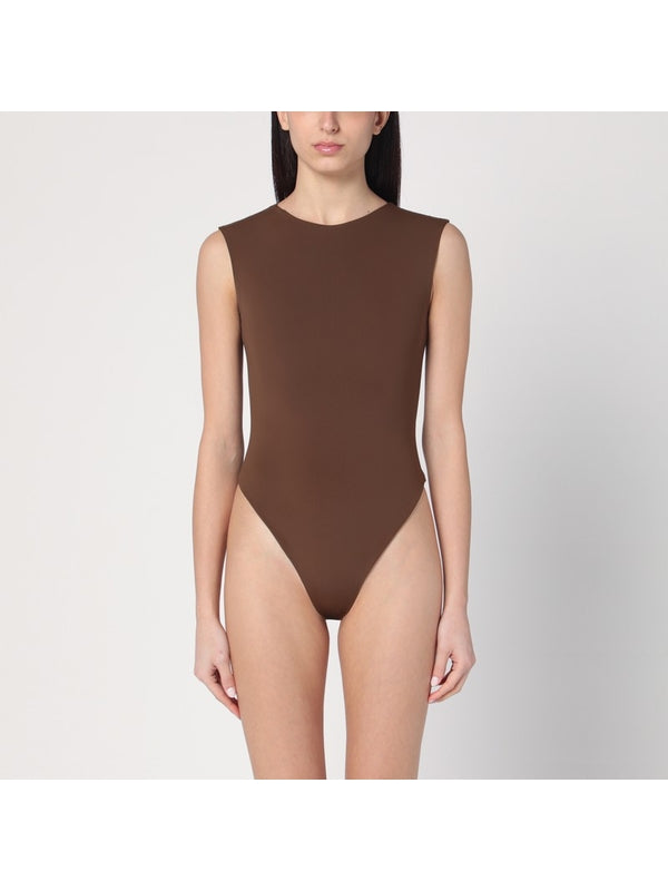 Nylon Blend Sleeveless Bodysuit