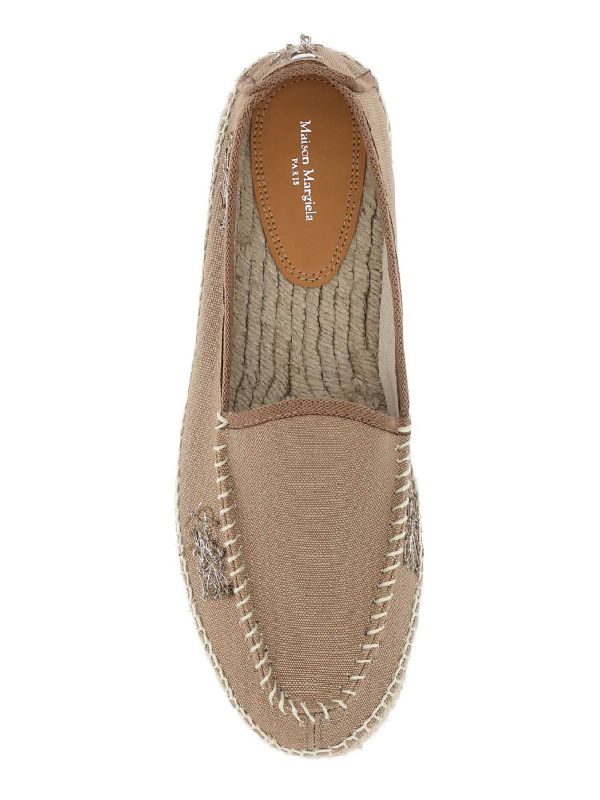 Distressed Cotton Espadrille Loafers