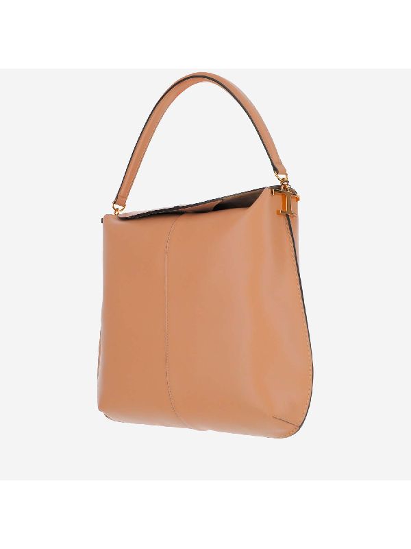 Beige Leather Tote Bag