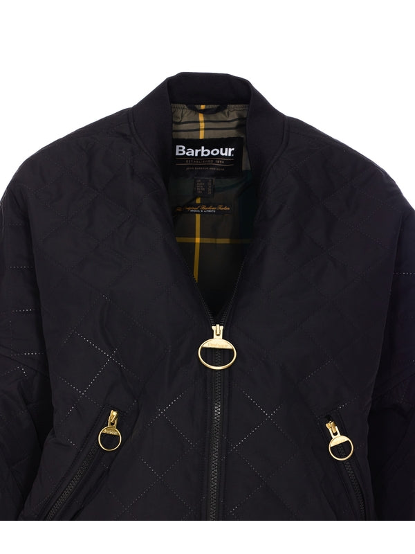 Logo Patch Diamond Quilting Jacket