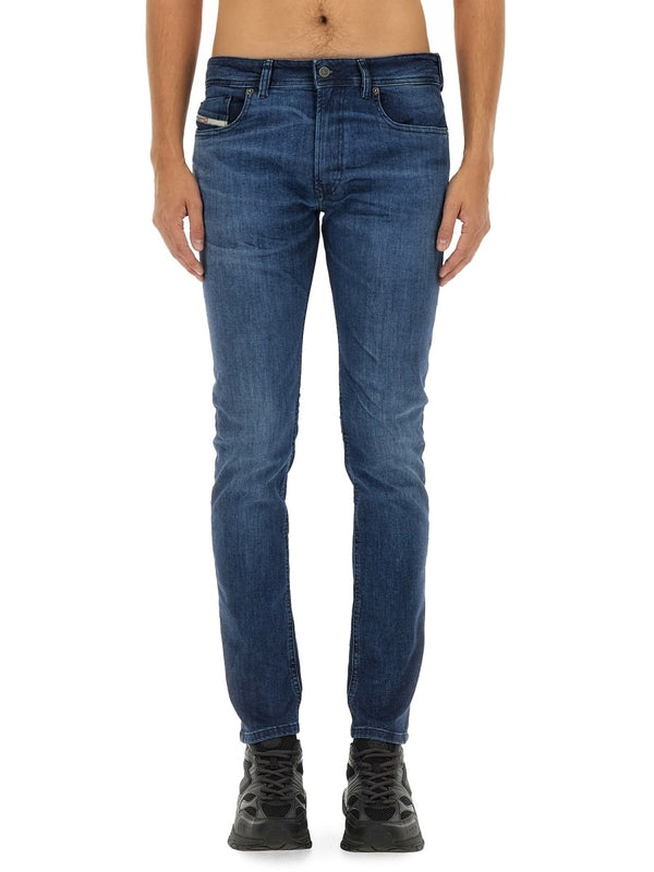 Back Logo Patch Cotton Denim Pants