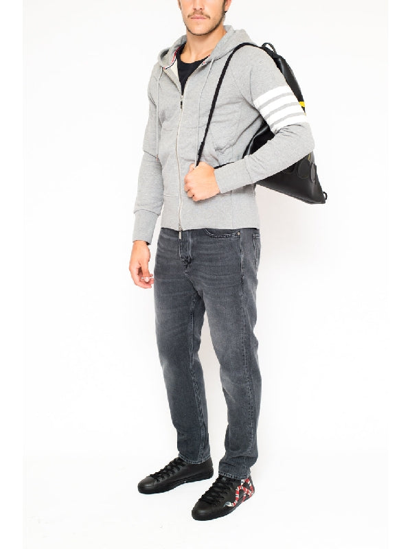 4-Bar Armband Grey Hood Zip-Up