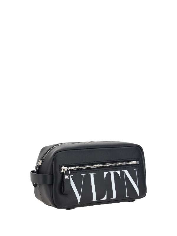 VLTN Logo Leather Clutch Bag