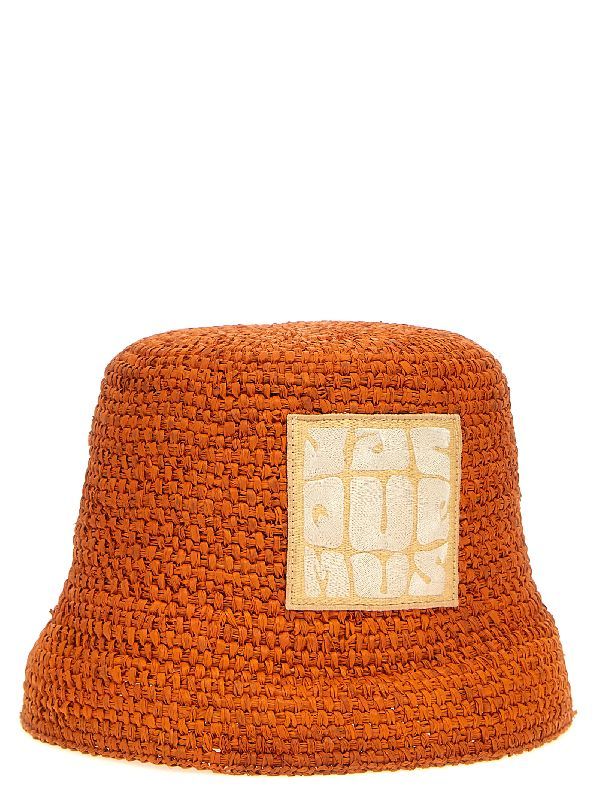 Ficiu Logo Patch Raffia Bucket Hat